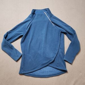 Athleta Cozy Karma Asym Pullover Blue Women's Size L